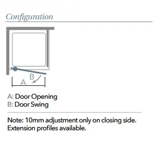 Merlyn 8 Series Frameless Pivot Shower Door with Side Panel