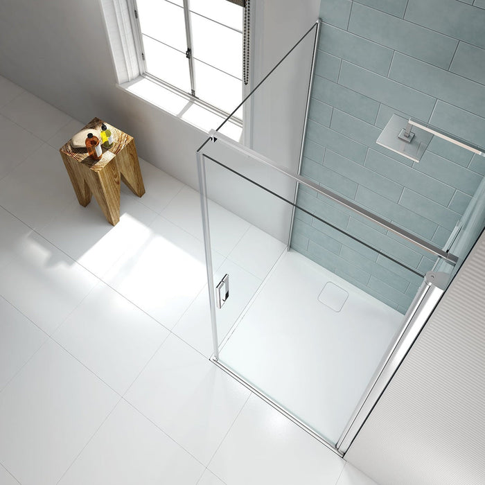 Merlyn 8 Series Frameless Pivot Shower Door with Side Panel