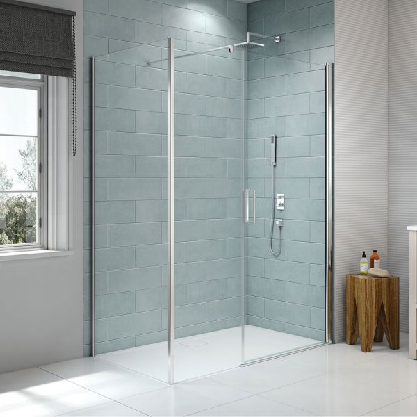 Merlyn 8 Series Recessed Pivot Shower Door With Inline