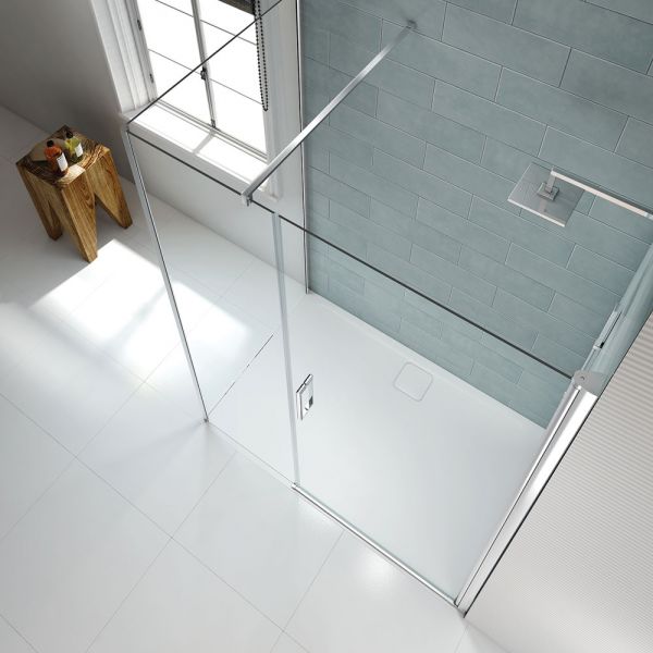 Merlyn 8 Series Recessed Pivot Shower Door With Inline