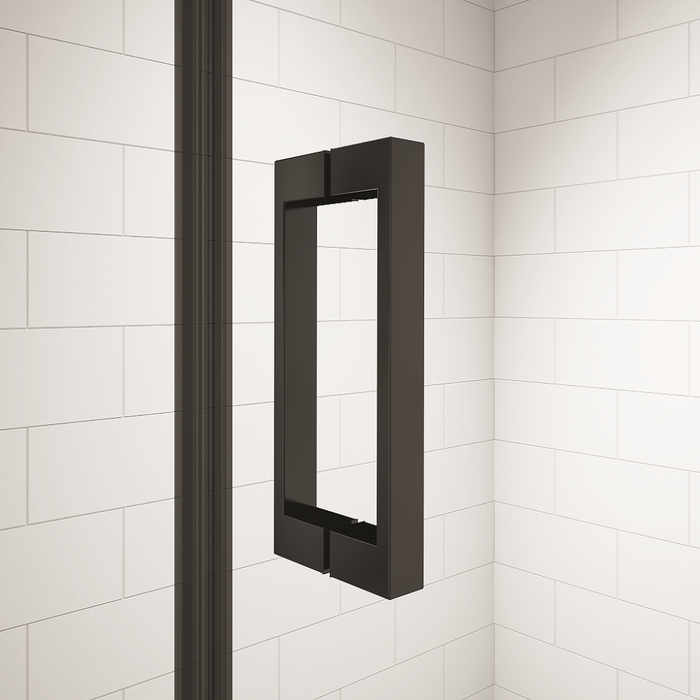 Merlyn Black Hinge and Inline Shower Door In Recess