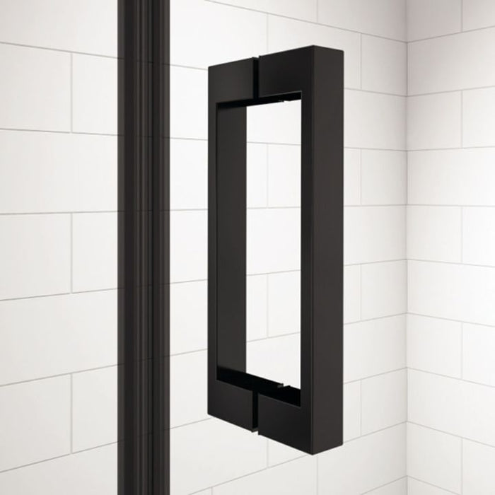 Merlyn Black Hinge and Inline Shower Door with Side Panel