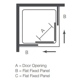 Merlyn Easy Corner Shower Door - Chrome - Corner Entry