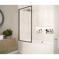 Merlyn Framed Bath Screen - Matt Black Frame - Bath Screens