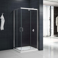 Merlyn Mbox Corner Entry Shower - Chrome 760mm Doors
