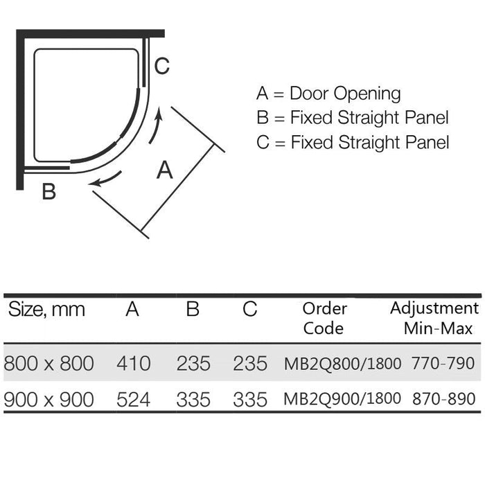 Merlyn Mbox Loft Double Door Quadrant Shower - Chrome