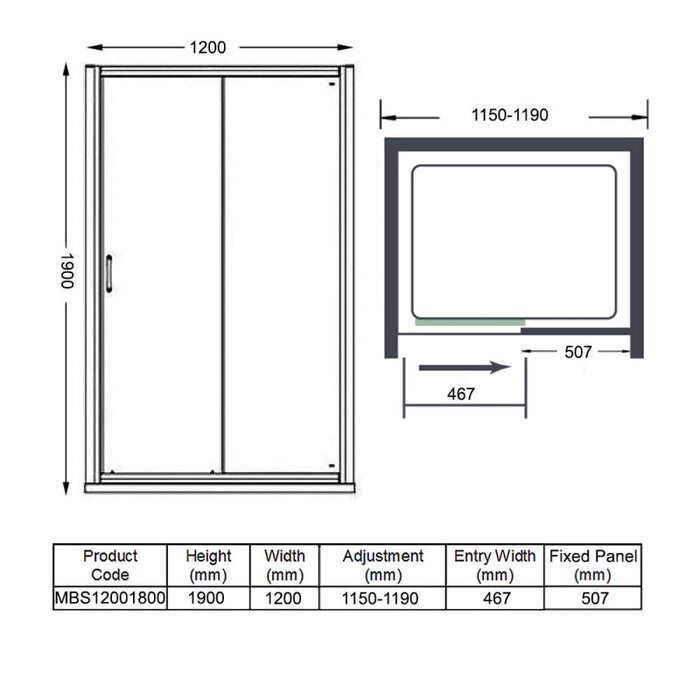 Merlyn Mbox Loft Height Recessed Sliding Shower Door