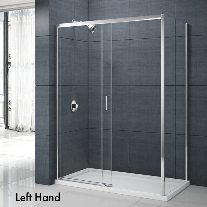 Merlyn MBOX Low Level Access Sliding Shower Door with Side Panel - Chrome