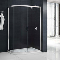 Merlyn Mbox Single Door Offset Quadrant Shower - Chrome