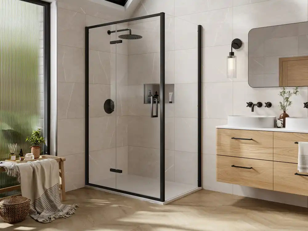 Merlyn Series 6 Sleek Hinged Shower Door With Inline Panel