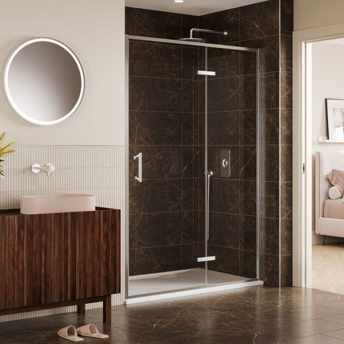Merlyn Series 6 Sleek Hinged Shower Door With Inline Panel & Side Panel