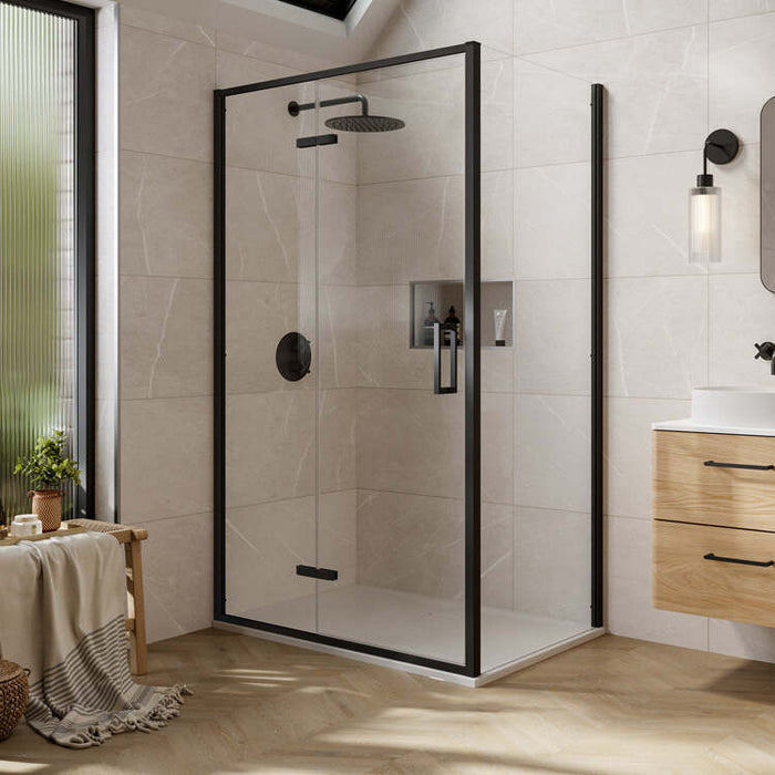 Merlyn Series 6 Sleek Hinged Shower Door With Inline Panel & Side Panel