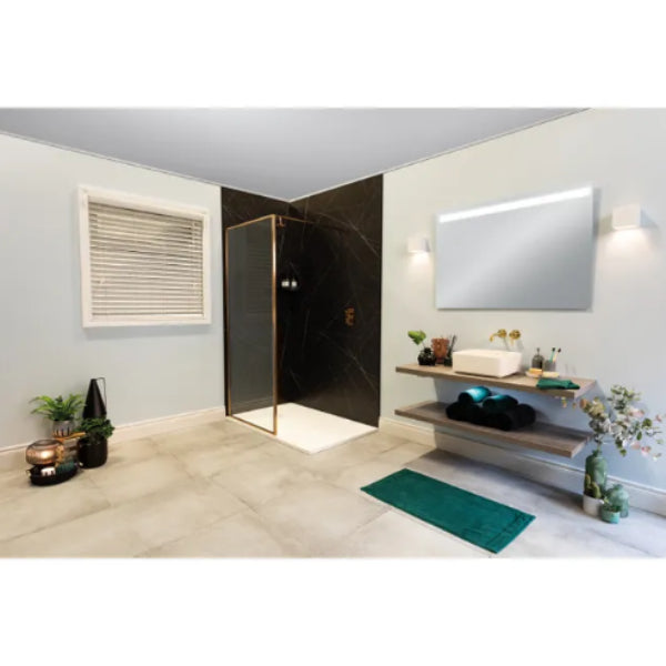 Merlyn Sleek Framed Wetroom Panel - Brushed Bronze 1000mm