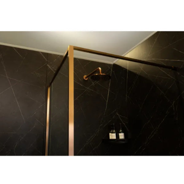 Merlyn Sleek Framed Wetroom Panel - Brushed Bronze Wet Room