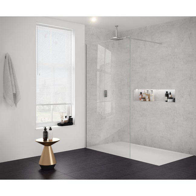 Merlyn Versa Wet Room Glass Shower Panel - 300mm / Chrome