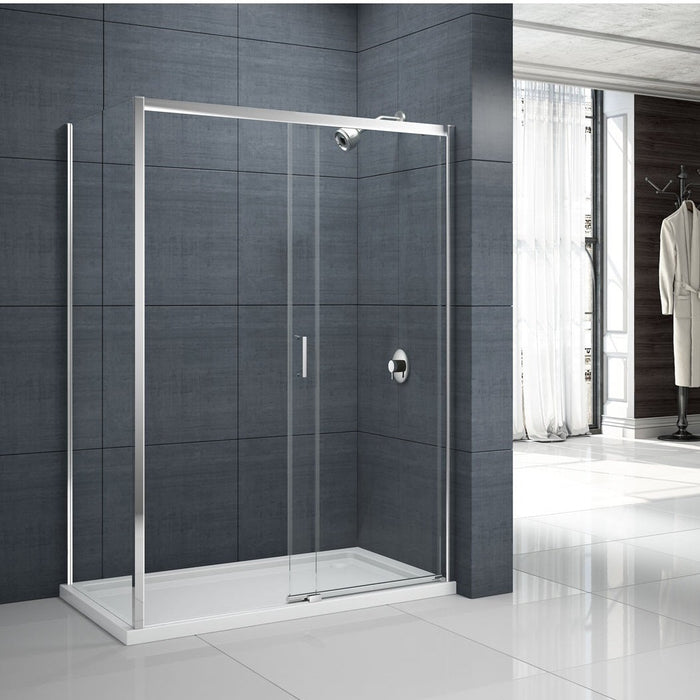 Merlyn MBOX Low Level Access Sliding Shower Door with Side Panel - Chrome