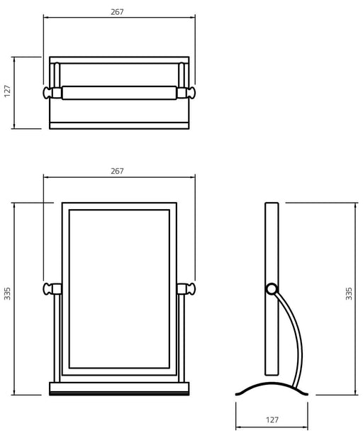 Miller Classic Freestanding Bevelled Table Mirror - 340mm x