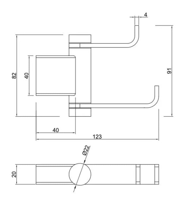 Miller MIAMI Chrome Swivel Robe Hook