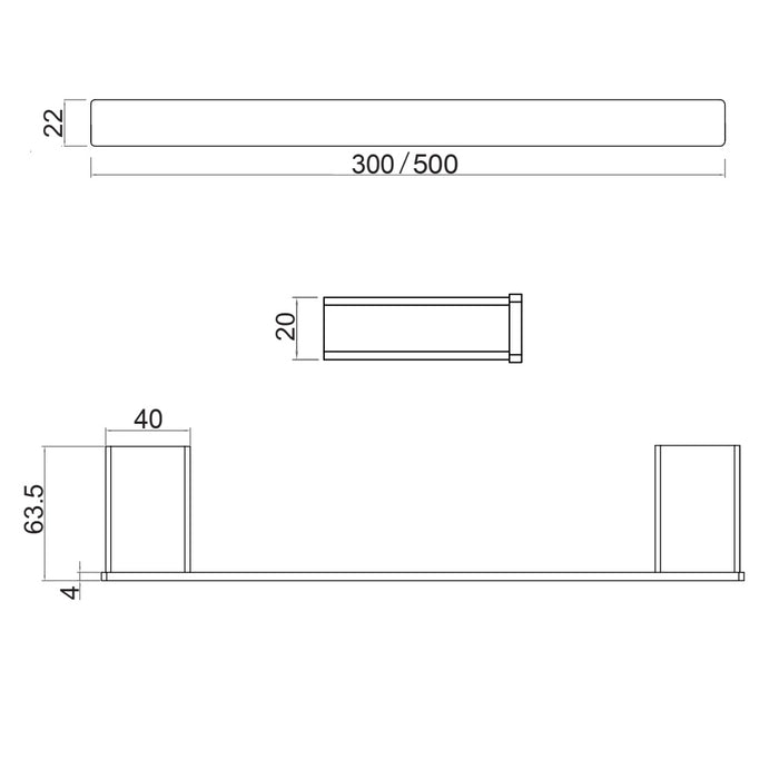 Miller Miami 300mm Towel Rail - Chrome