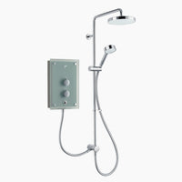 Mira Azora Dual 9.8kW Thermostatic Electric Shower - Frosted Glass