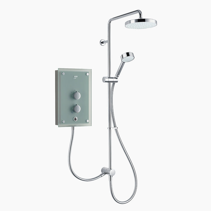 Mira Azora Dual 9.8kW Thermostatic Electric Shower - Frosted Glass