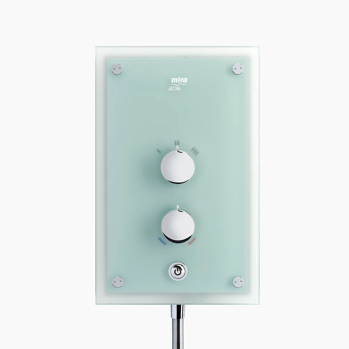 Mira Azora Dual 9.8kW Thermostatic Electric Shower - Frosted Glass