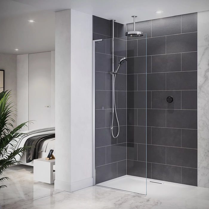 Mira Platinum Dual Outlet Ceiling Fed Smart Digital Shower - Low Pressure/Gravity Fed - Black/Chrome