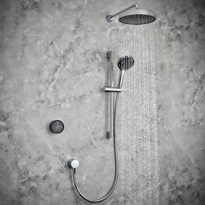 Mira Platinum Dual Outlet Rear-Fed Smart Digital Shower - High Pressure/Combi - Black/Chrome