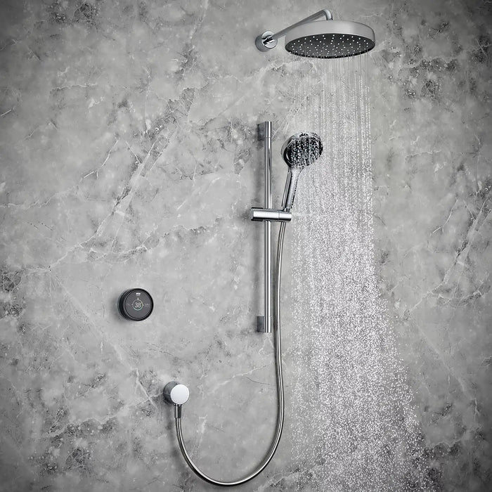 Mira Platinum Dual Outlet Rear-Fed Smart Digital Shower - Low Pressure/Gravity Fed - Black/Chrome