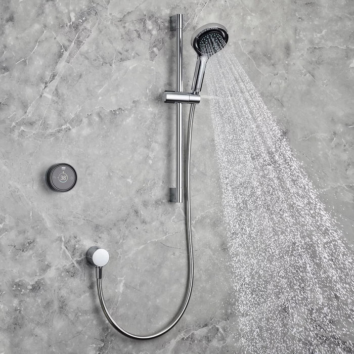 Mira Platinum Single Outlet Rear Fed Smart Digital Shower - High Pressure/Combi - Black/Chrome