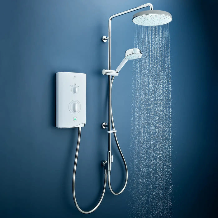 Mira Sport Manual Dual Electric Shower - White/Chrome