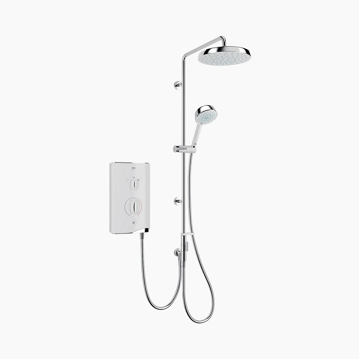 Mira Sport Manual Dual Electric Shower - White/Chrome