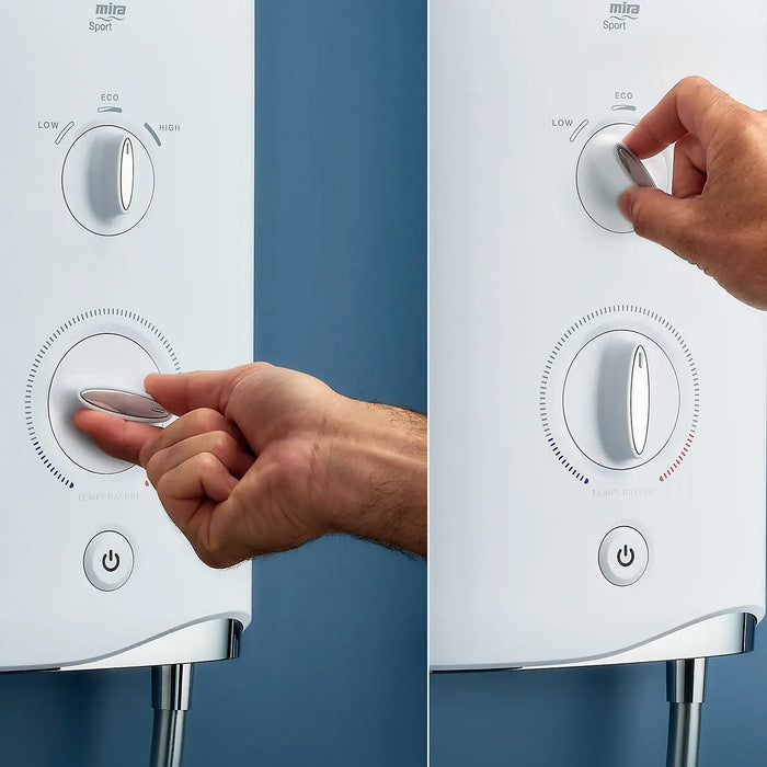 Mira Sport Manual Electric Shower - White/Chrome