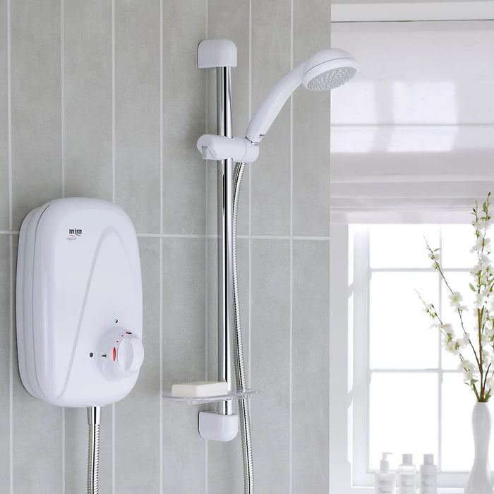 Mira Vigour Manual Power Shower - White/Chrome