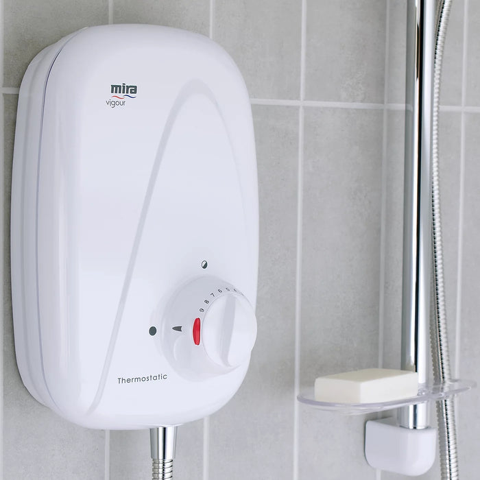 Mira Vigour Thermostatic Power Shower - White/Chrome