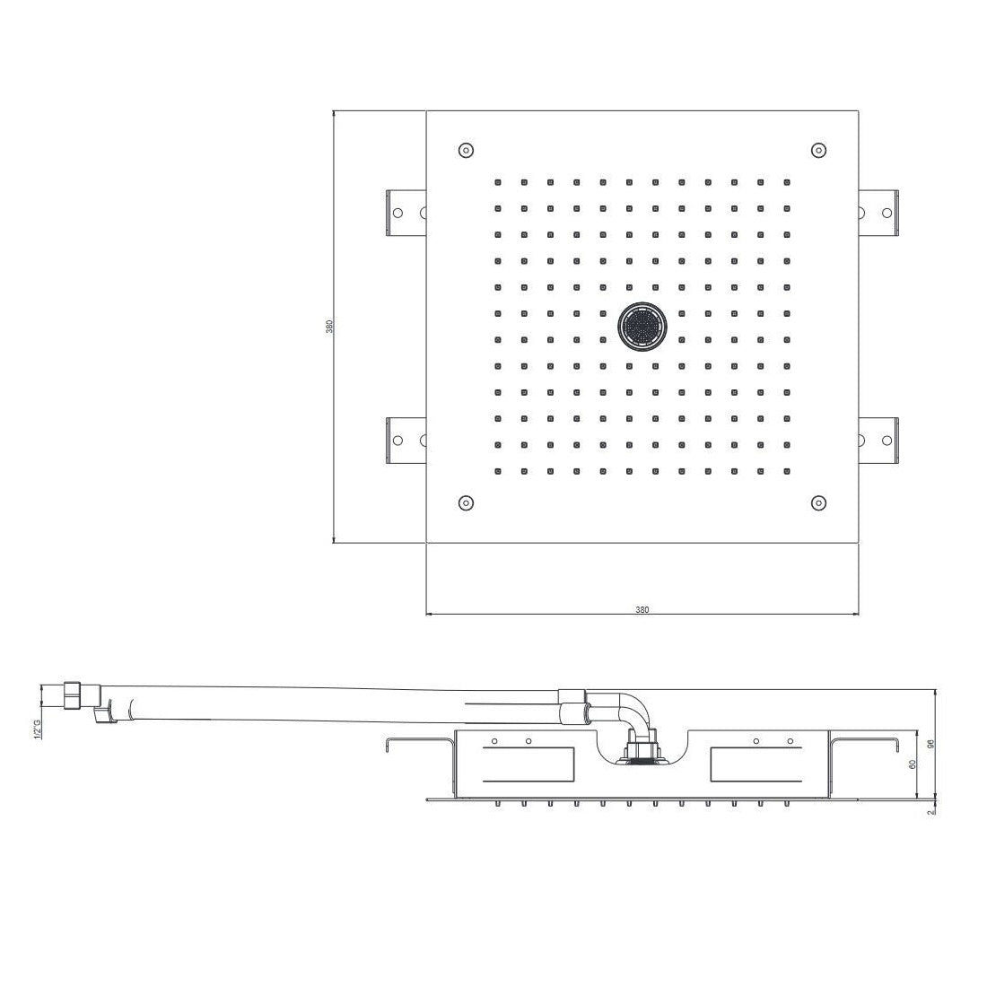 MPRO Recessed Stream Shower Head