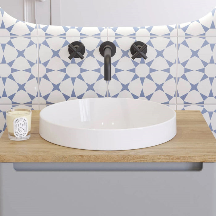 Crosswater Nepi Round Inset Basin - 400mm - No Tap Holes - White