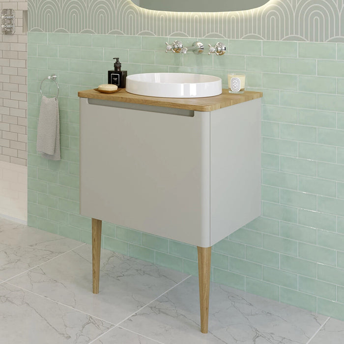 Crosswater Nepi Round Inset Basin - 400mm - No Tap Holes - White
