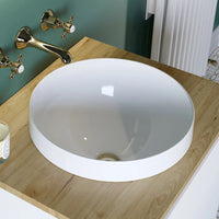 Crosswater Nepi Round Inset Basin - 400mm - No Tap Holes - White