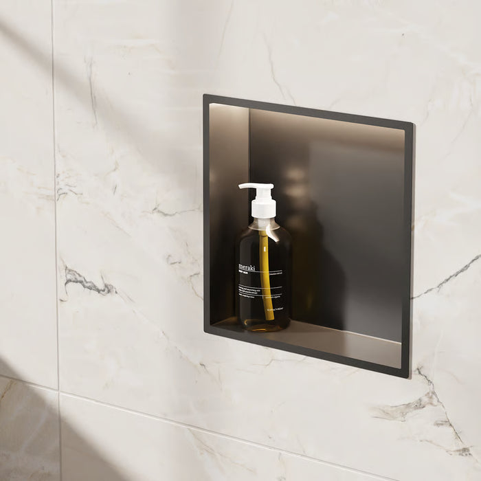 Crosswater Square Shower Niche with LED Light Strip - 305mm x 305mm