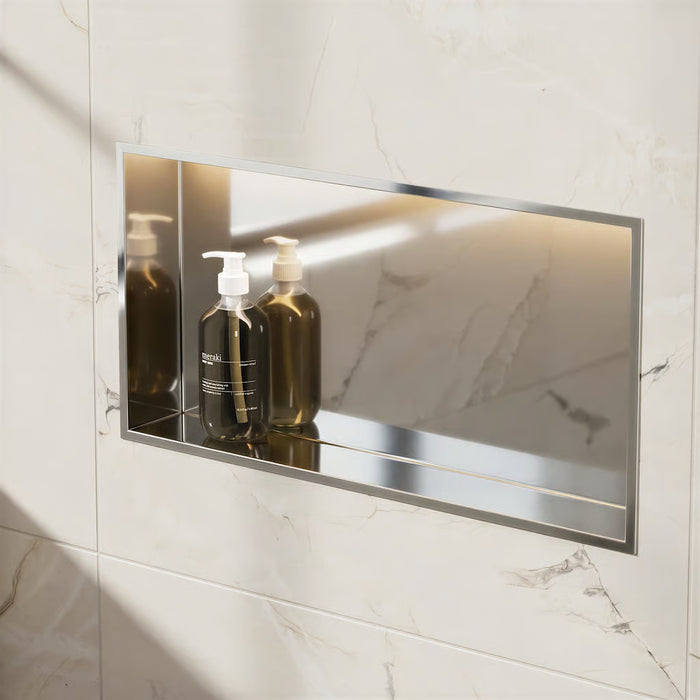 Crosswater Rectangular Shower Niche with LED Light Strip - 610mm x 305mm