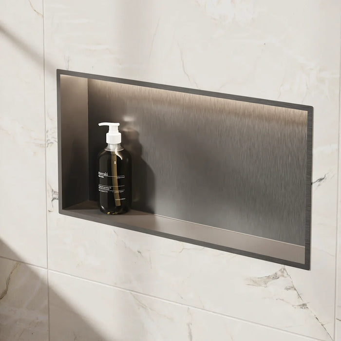 Crosswater Rectangular Shower Niche with LED Light Strip - 610mm x 305mm