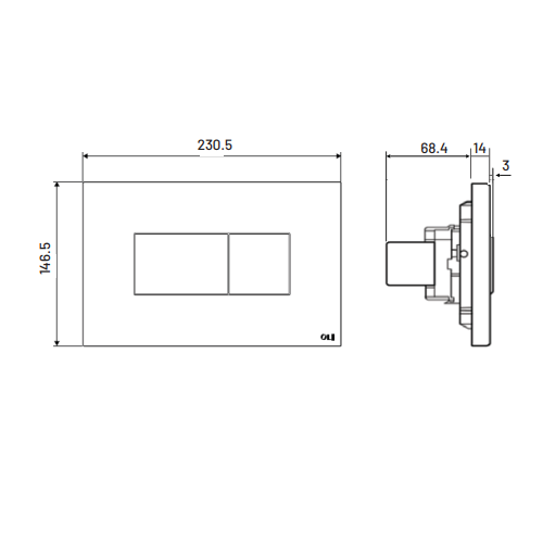 Oli Pneumatic Square Flush Plate