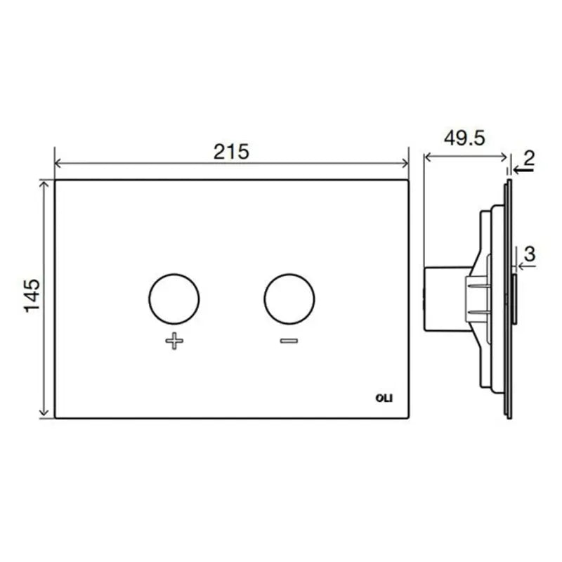 Oli Pneumatic Stainless Steel Flush Plate