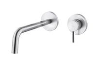 Paffoni Light Wall Mounted Basin Mixer Tap - Stainless