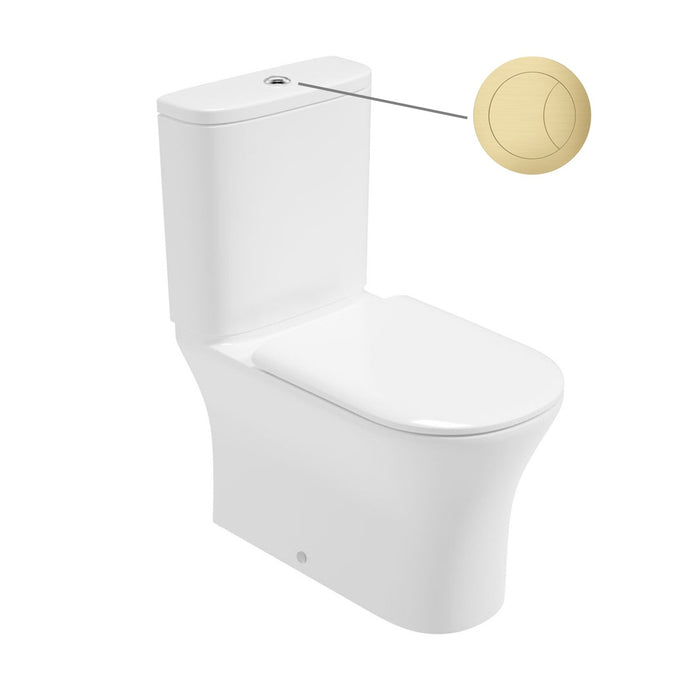 Sonas Pena Rimless Fully Shrouded Comfort Height Close Coupled Toilet With Seat & Cistern