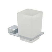 Vado Phase Frosted Glass Tumbler And Holder - Chrome