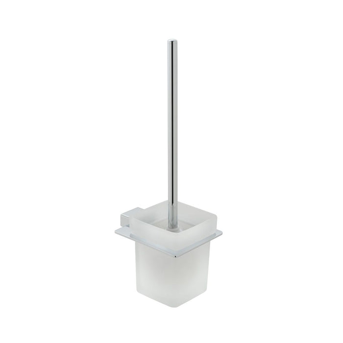 Vado Phase Toilet Brush And Frosted Glass Holder - Chrome