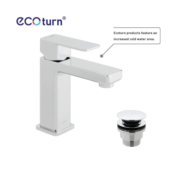 Vado Phase Mono Basin Mixer Tap With Waste - Chrome