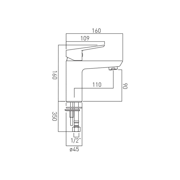 Vado Photon Mono Basin Mixer Tap Excluding Waste - Chrome